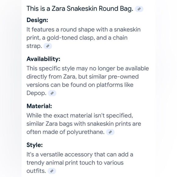 Zara Snakeskin Round Crossbody Bag Gold Chain & Handle Brown Beige Black Lined - Picture 8 of 17